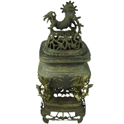 塔式三件套熏爐   蓋、爐、支座三件套