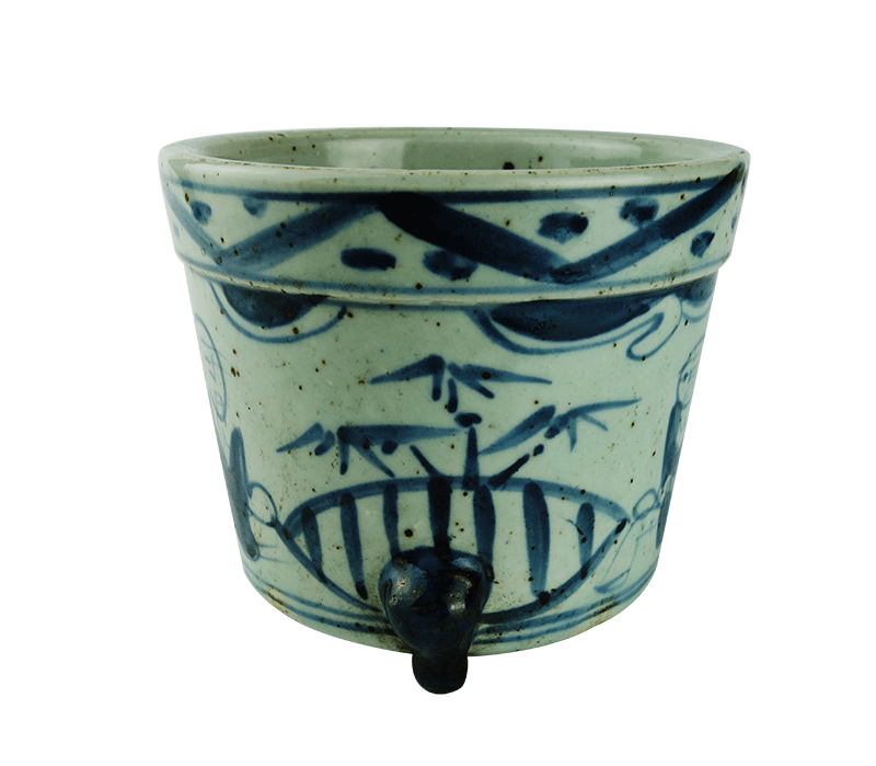 青花詩詞筆筒 清朝瓷器