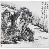 溪山訪友圖 張永華國畫名家作品