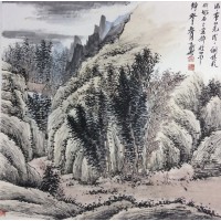 秋山平遠圖 現代名家山水畫