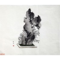 太湖石  國(guó)畫作品 顧靜