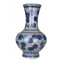 法口青花玉壺春瓶 清朝晚期瓷器