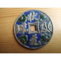 狀元及第銀質(zhì)掐絲琺瑯花錢